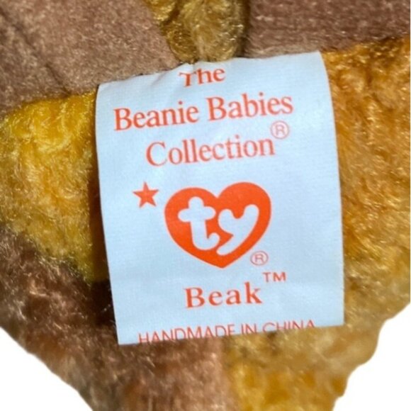 Ty Beanie Baby Kiwi Bird Plush Toy 1998 Retired Collectible Brown/Yellow Stuffed - Picture 9 of 10